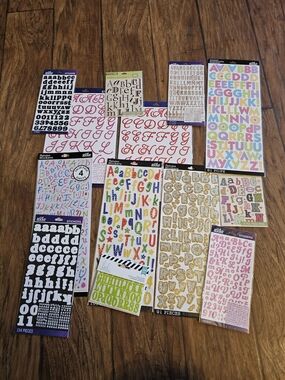 Assorted Alphabet Sticker Sheet Lot - Multicolored Great For Scrapbooking/craft